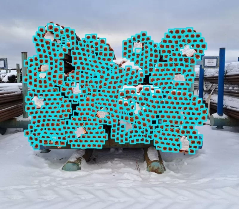 Пример, как ИИ фиксирует объекты и считает их количество